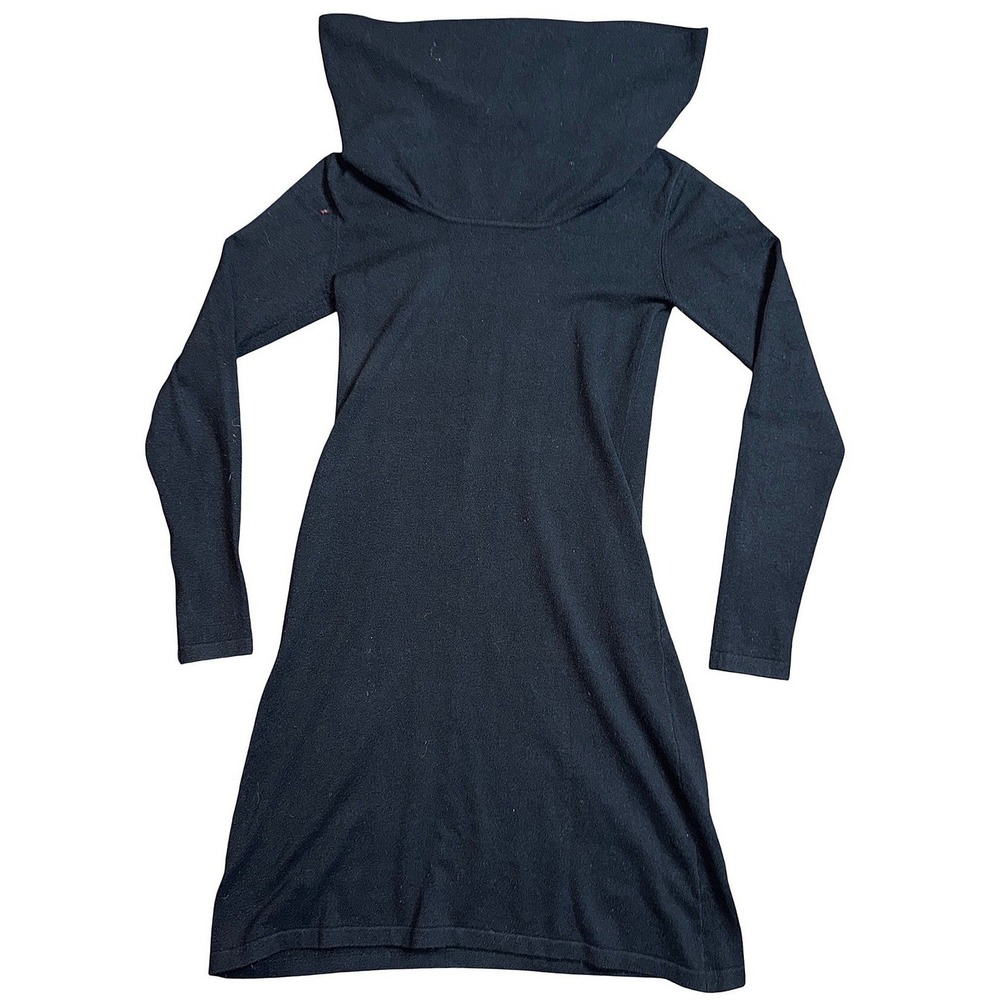 525 America Womens Black Cowl Neck Long Sleeve Knit Mini Dress Size S
